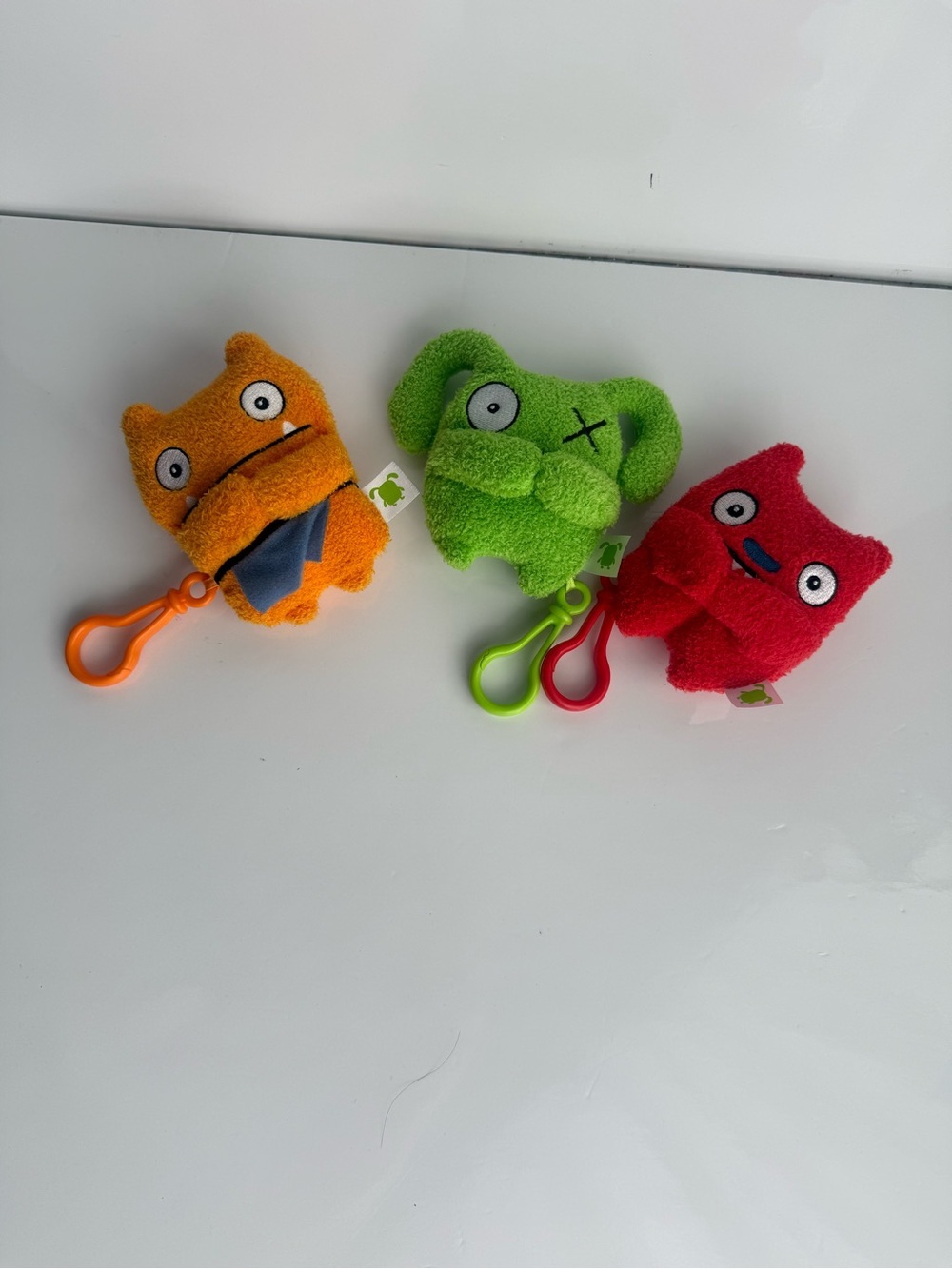 UglydollsTo Go Plush Soft Toy Clip Set Of 3  New Open Ox Lucky Bat Wade